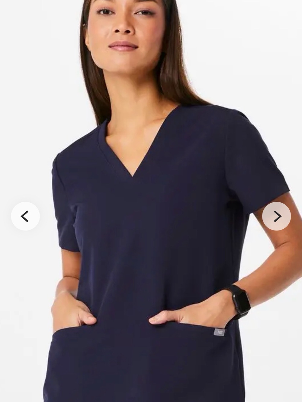Figs Scrub Top in Navy